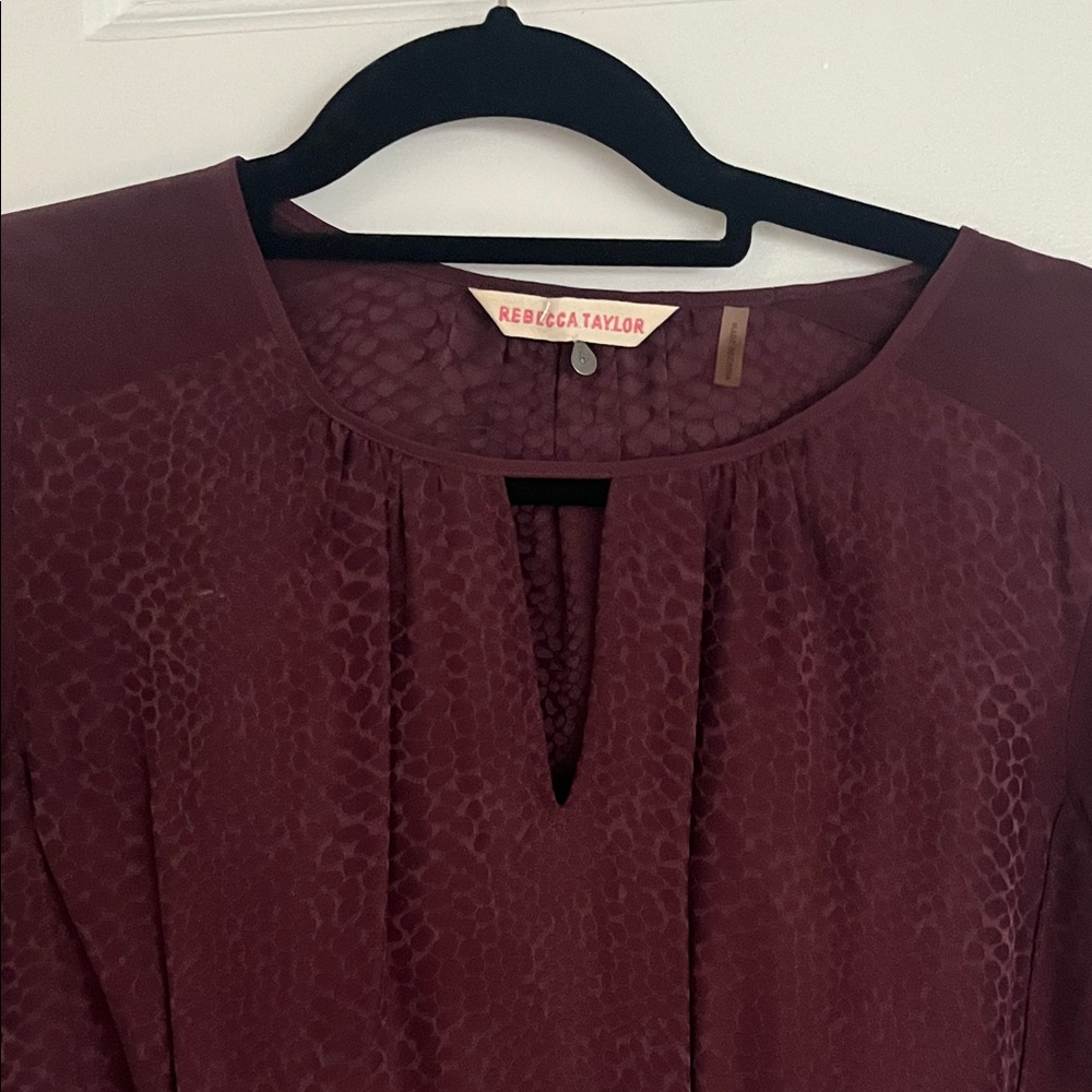 Rebecca Taylor Burgundy Blouse size 4